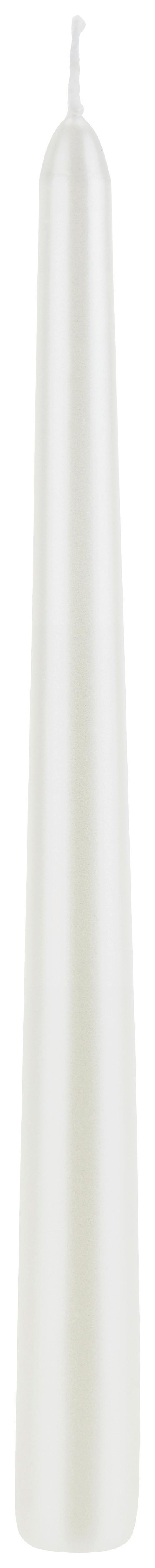 Stabkerze Romej, Weiß Höhe: ca. 25 cm - Weiß, MODERN, Naturmaterialien (2,1/25cm)