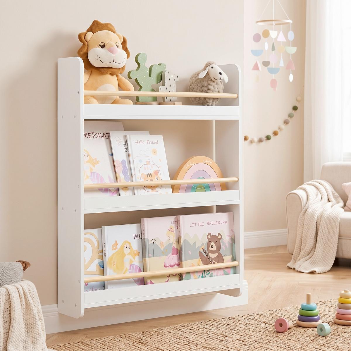 Kinderregal Kid Bookcase Naturfarben/Weiß B: 60 cm - Naturfarben/Weiß, MODERN, Holz/Holzwerkstoff (60/75/12cm) - MID.YOU