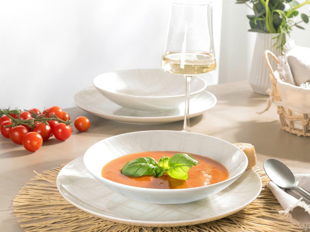 Tafelservice Keramik 4 Personen Geschirr Set - Multicolor/Weiß, Basics, Keramik - Creatable
