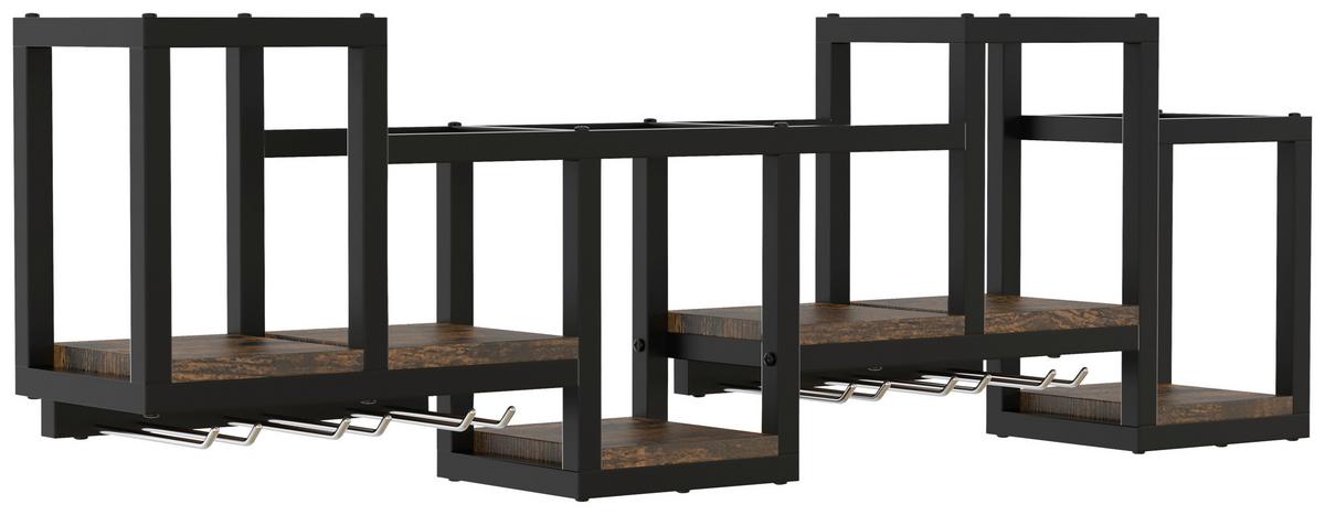 Wandregal Kolari Schwarz, Eiche B: 108cm - Eichefarben/Schwarz, Design, Holzwerkstoff/Metall (108/26/18cm) - MID.YOU