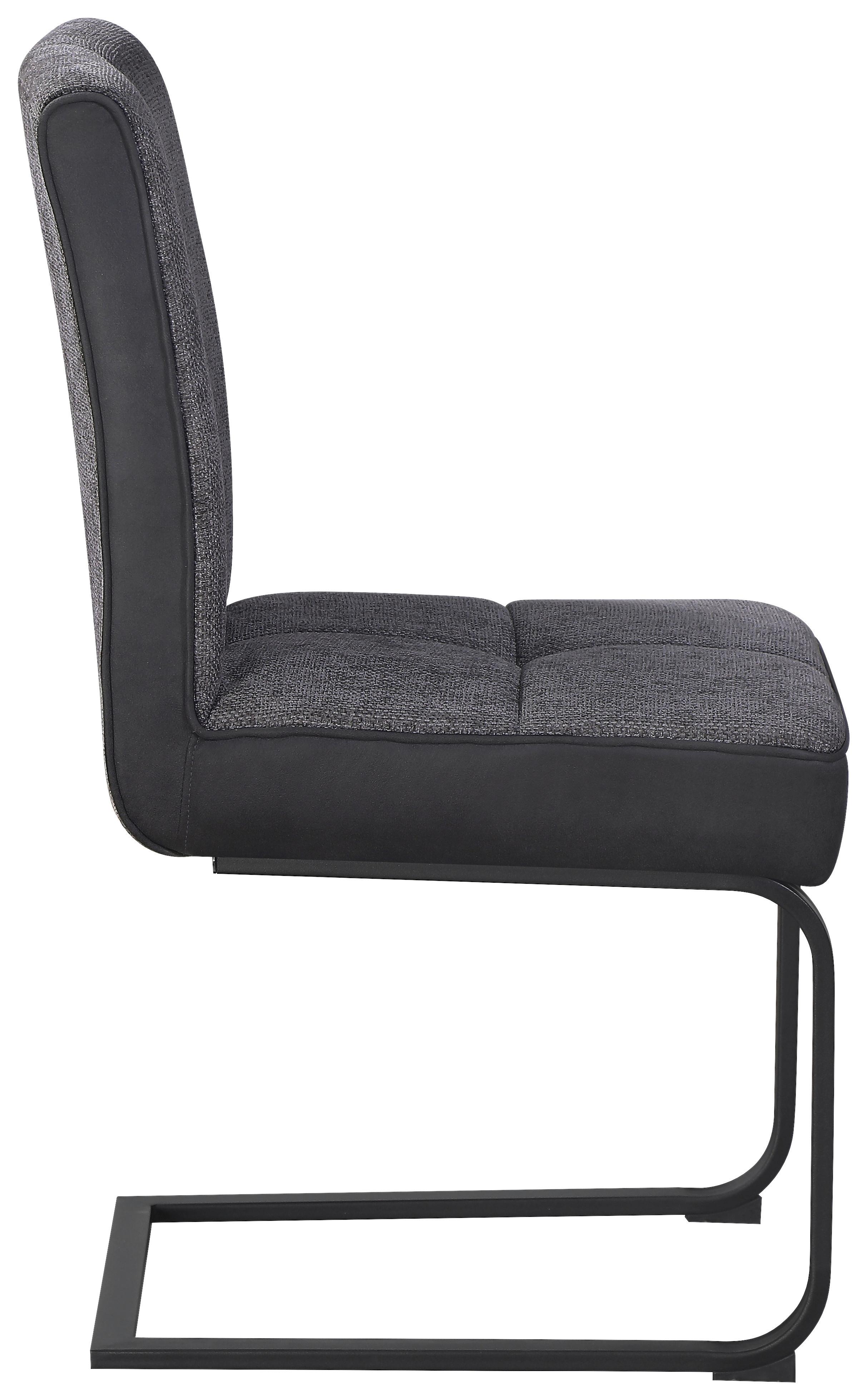 Schwingstuhl Pag - Schwarz/Grau, KONVENTIONELL, Textil/Metall (49/91/60cm) - MID.YOU