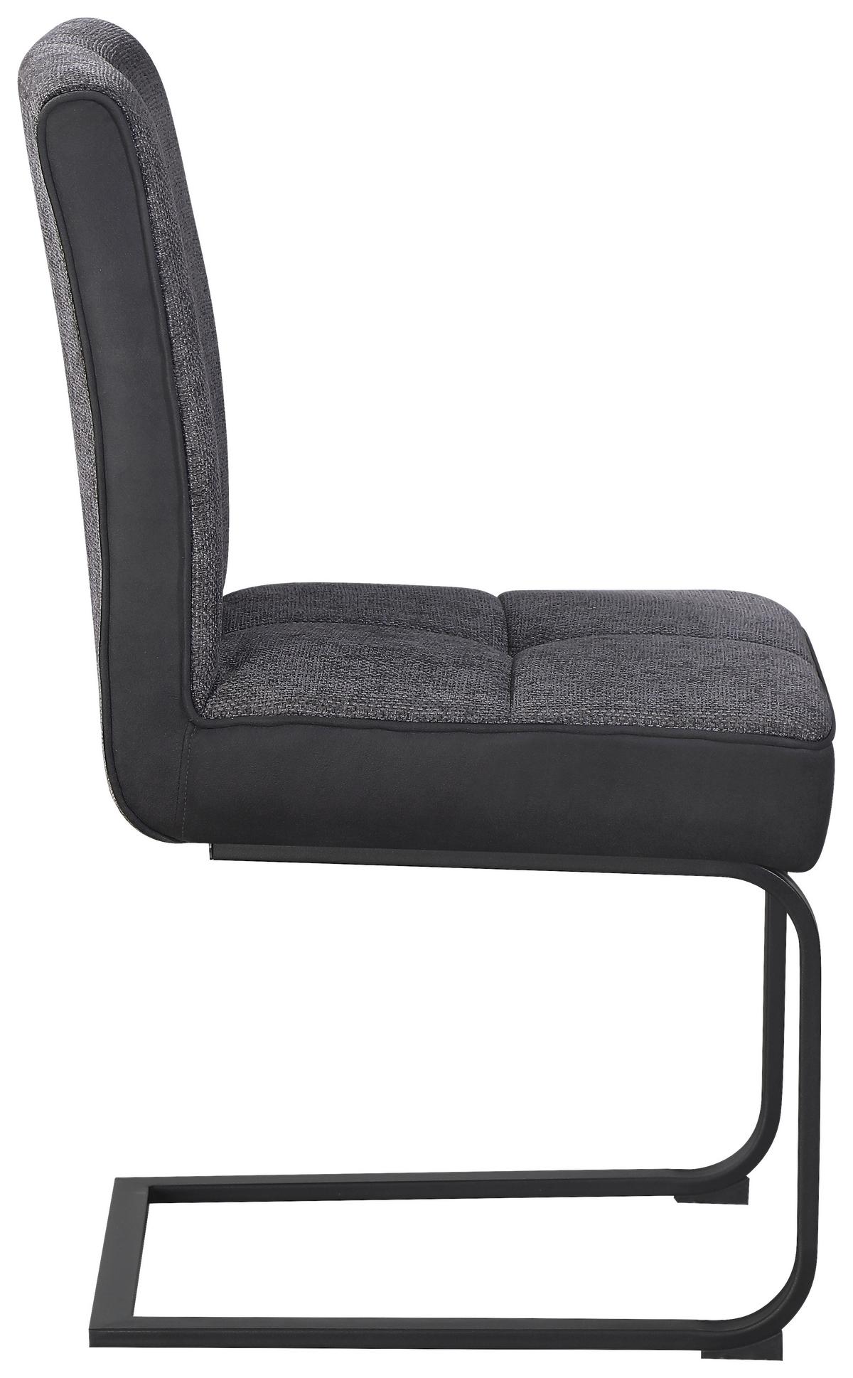 Schwingstuhl Pag - Schwarz/Grau, KONVENTIONELL, Textil/Metall (49/91/60cm) - MID.YOU