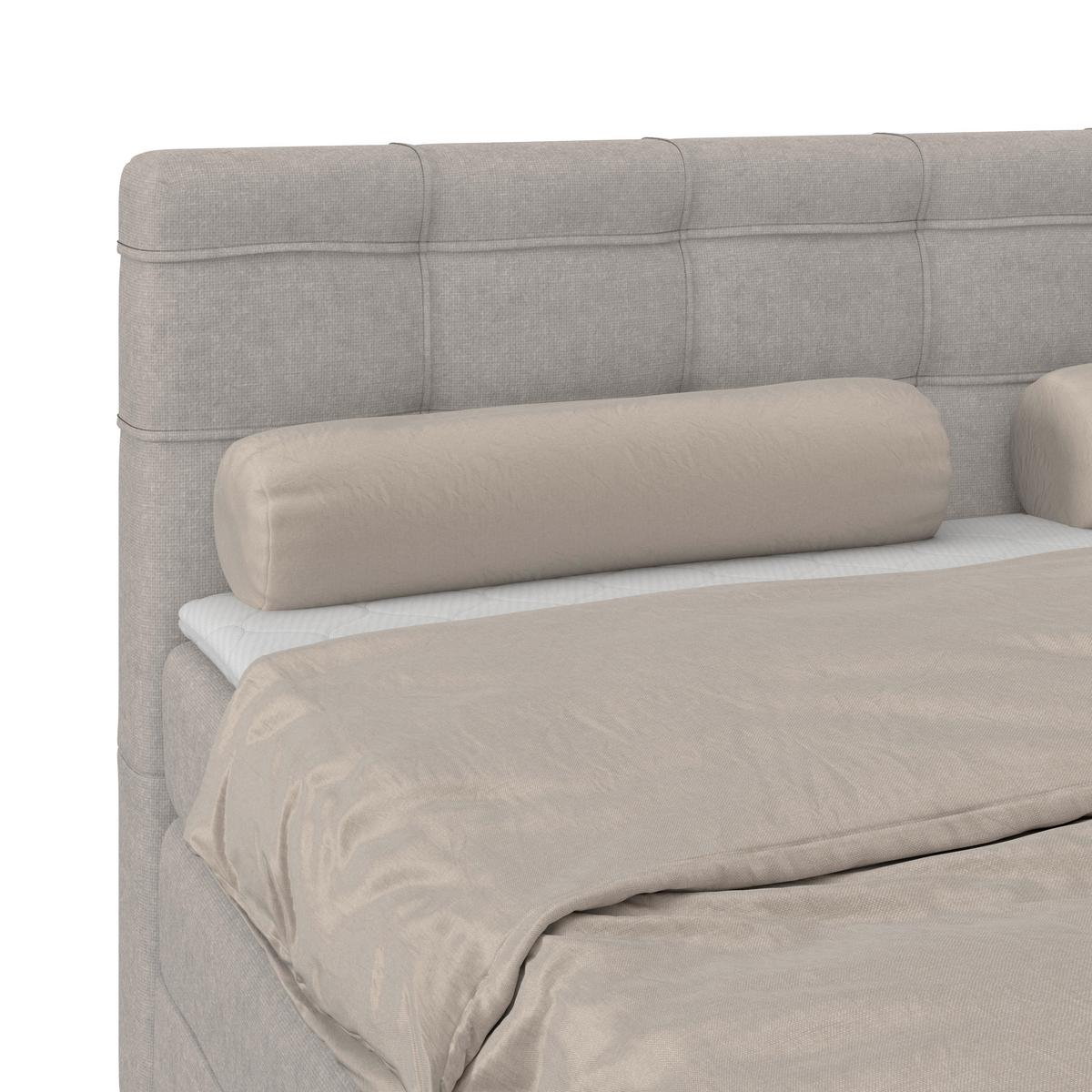 Boxspringbett MITTO Lavagrau 160x200 cm - Lavagrau/Schwarz, KONVENTIONELL, Textil/Metall (160/200cm)