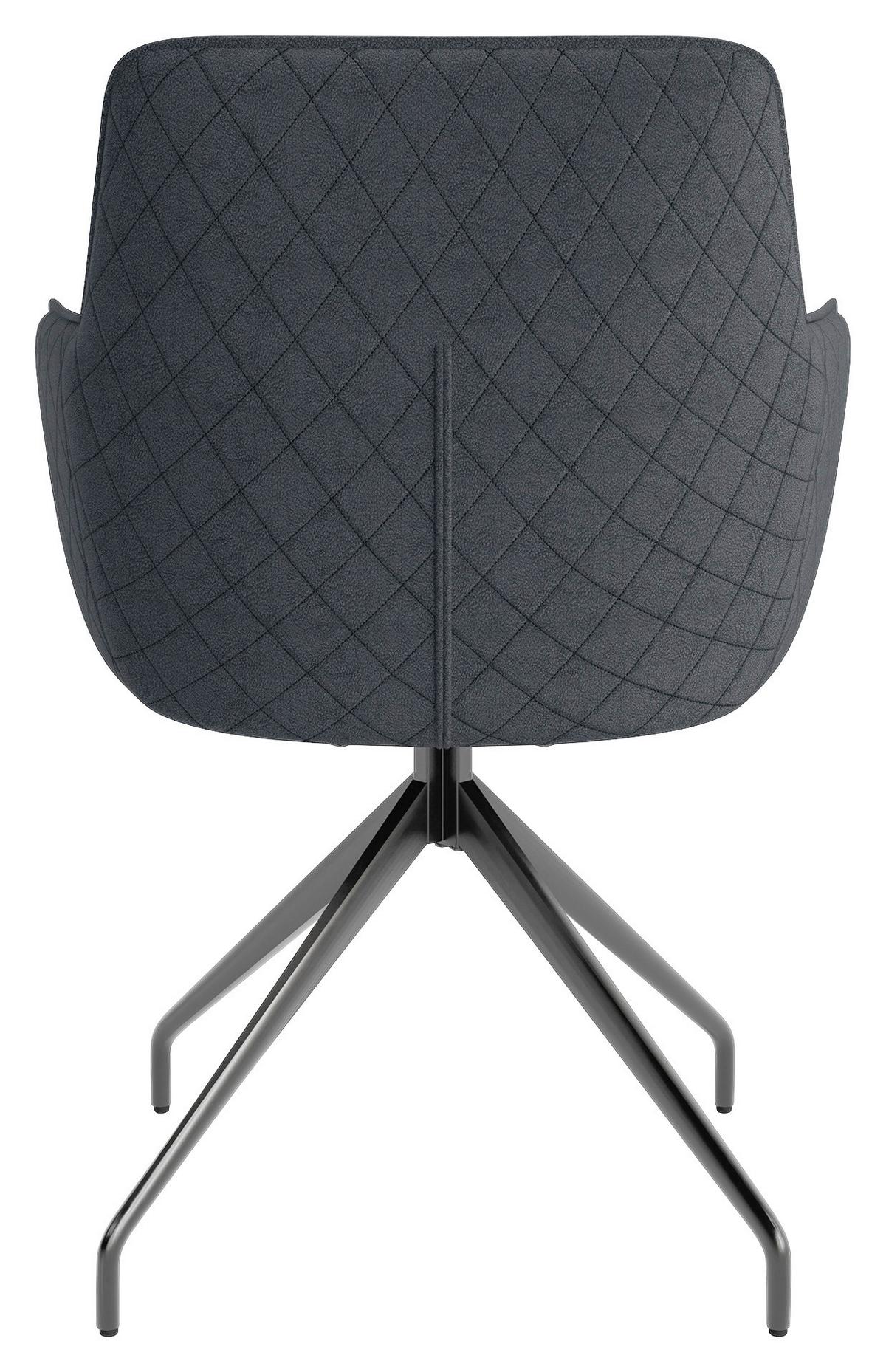 Armlehnstuhl-set Memphis - Anthrazit/Schwarz, MODERN, Textil/Metall (62/96/60cm) - MID.YOU