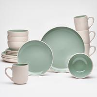 KOMBISERVICE Grün, 16--Teilig. - Hellgrün, Basics, Keramik - Van Well