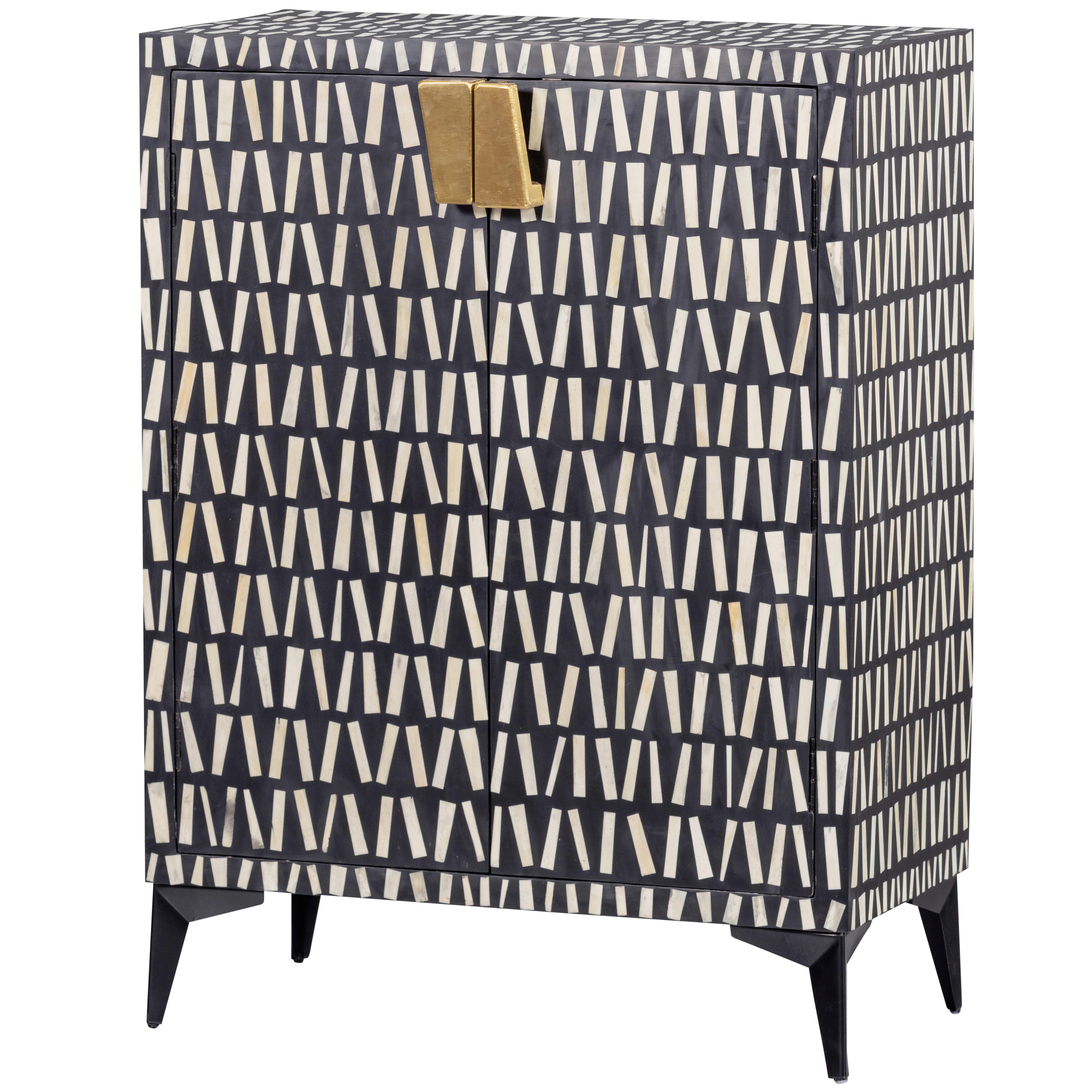 Kommode Menne Weiß, Schwarz B: 81cm - Schwarz/Weiß, Design, Holz (81/108/43cm) - Livetastic