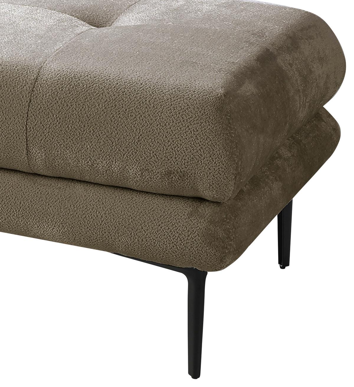Hocker Ankona Grau/Schwarz, 80 cm - Schwarz/Grau, Design, Textil (80/48/80cm) - MID.YOU