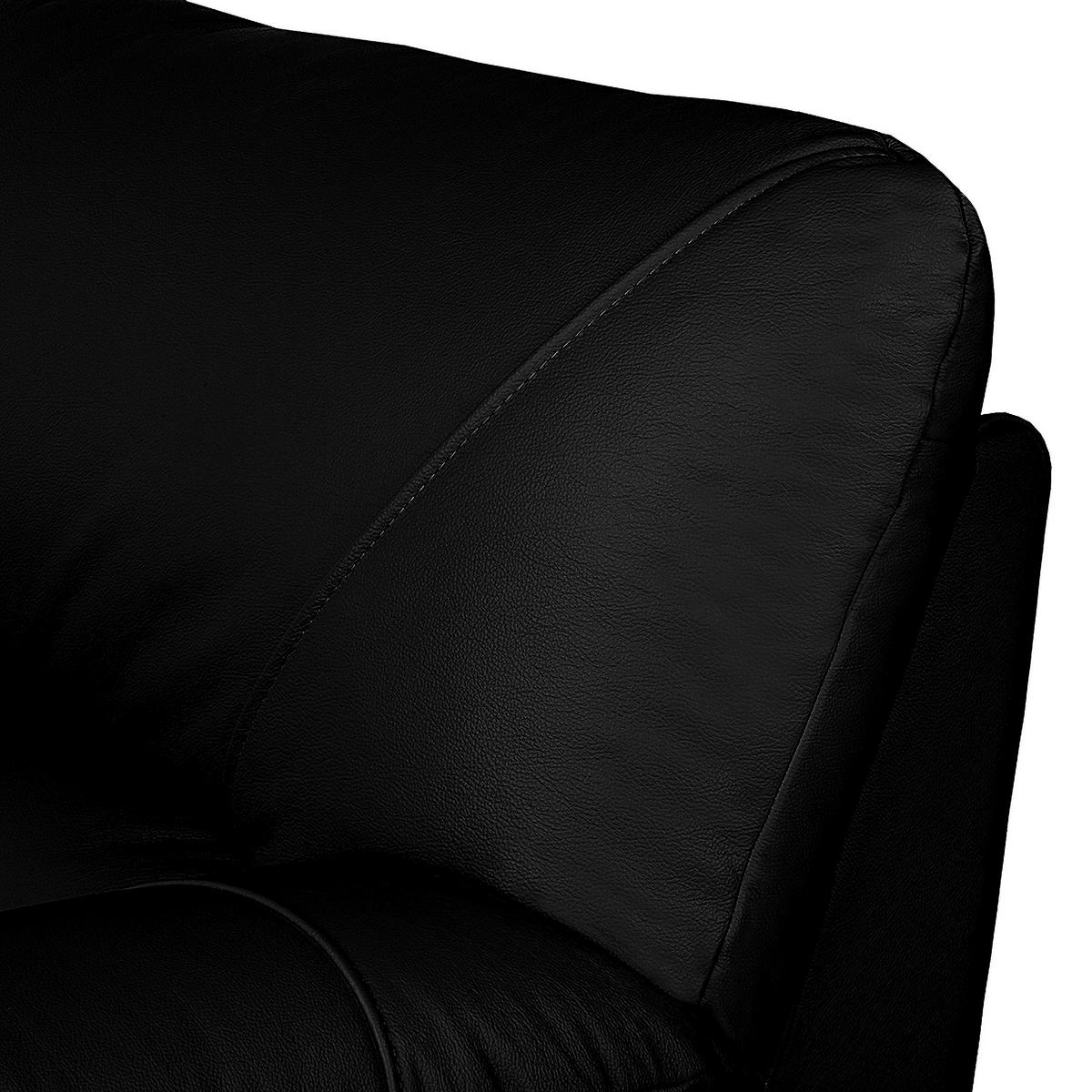 Schlafsofa Oslo Schwarz B: 205 cm - Schwarz, Design, Leder (205/92/85cm) - Livetastic