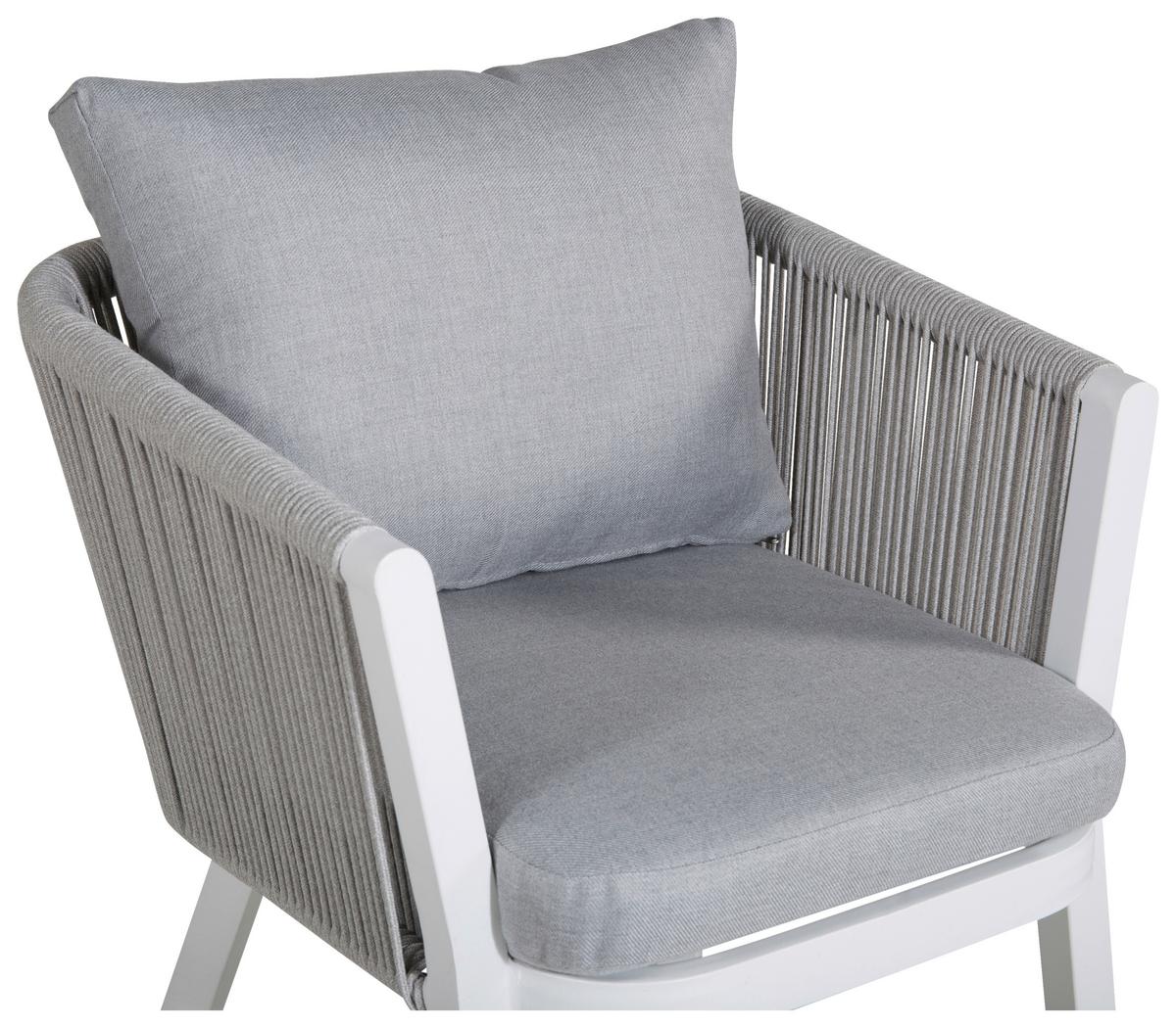 Gartenstuhl-Set Virya - Weiß/Grau, KONVENTIONELL, Textil/Metall (60/73/63cm) - Gardenson
