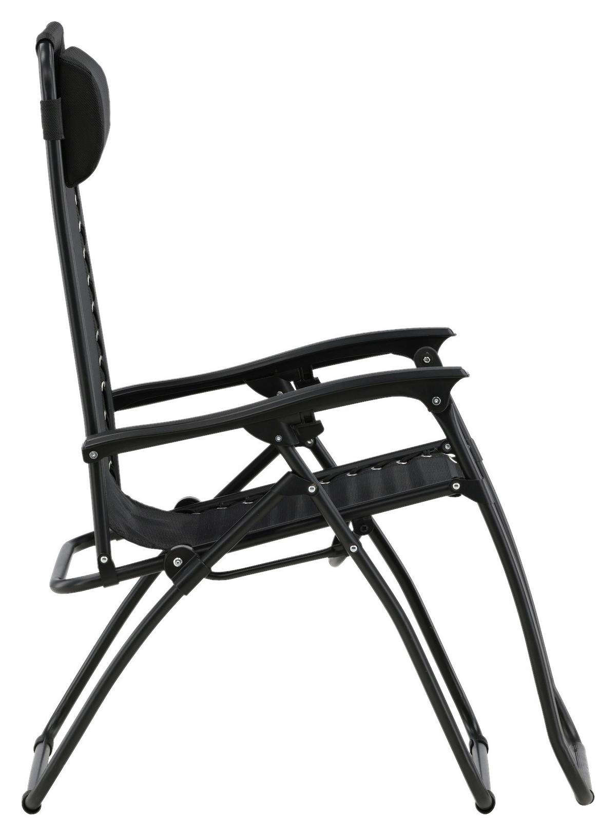 Garten-Relaxsessel Melker - Schwarz, KONVENTIONELL, Kunststoff/Textil (68/112/90cm) - Gardenson