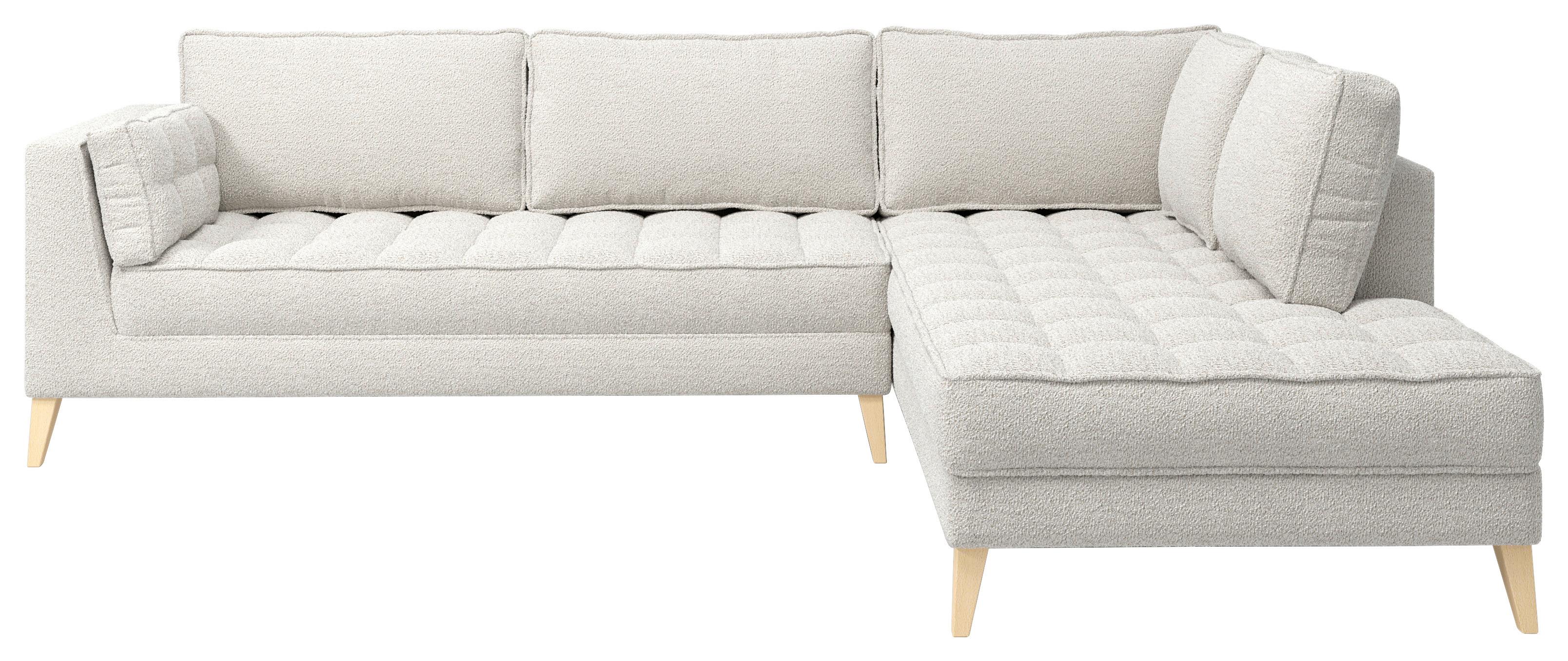 Ecksofa Doti - Weiß/Naturfarben, Design, Textil (310/204cm) - MID.YOU