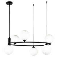 Pendelleuchte Ring - Schwarz/Weiß, Trend, Glas/Metall (58/28/58cm) - MAYTONI