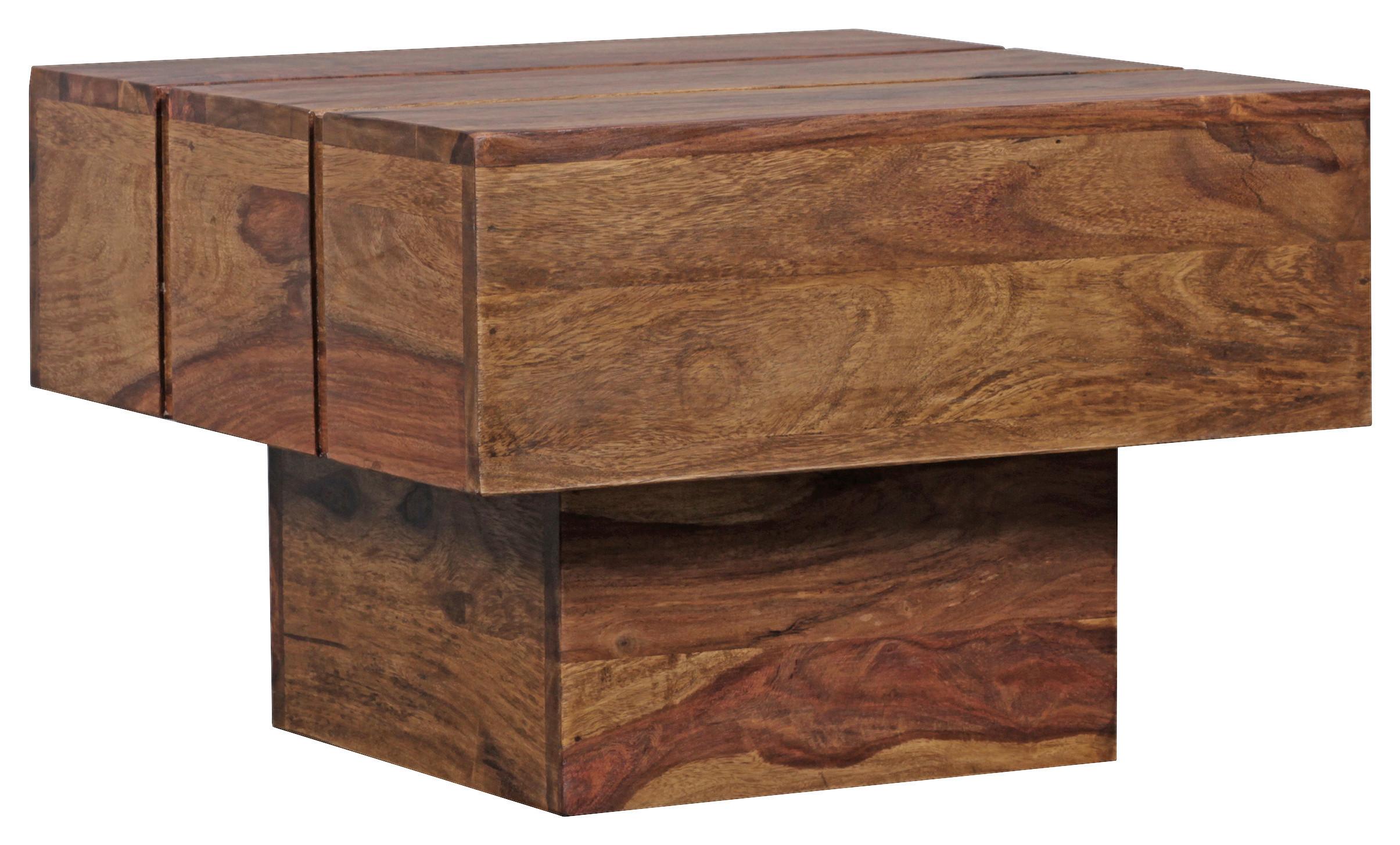 Beistelltisch Aus Massivholz Sira, Sheesham - Sheeshamfarben, Design, Holz (44/44/30cm) - MID.YOU