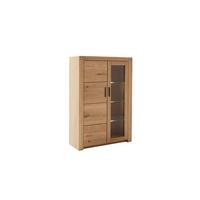 Highboard Prag - Eichefarben, Design, Glas/Holz (97/139/37cm) - Livetastic