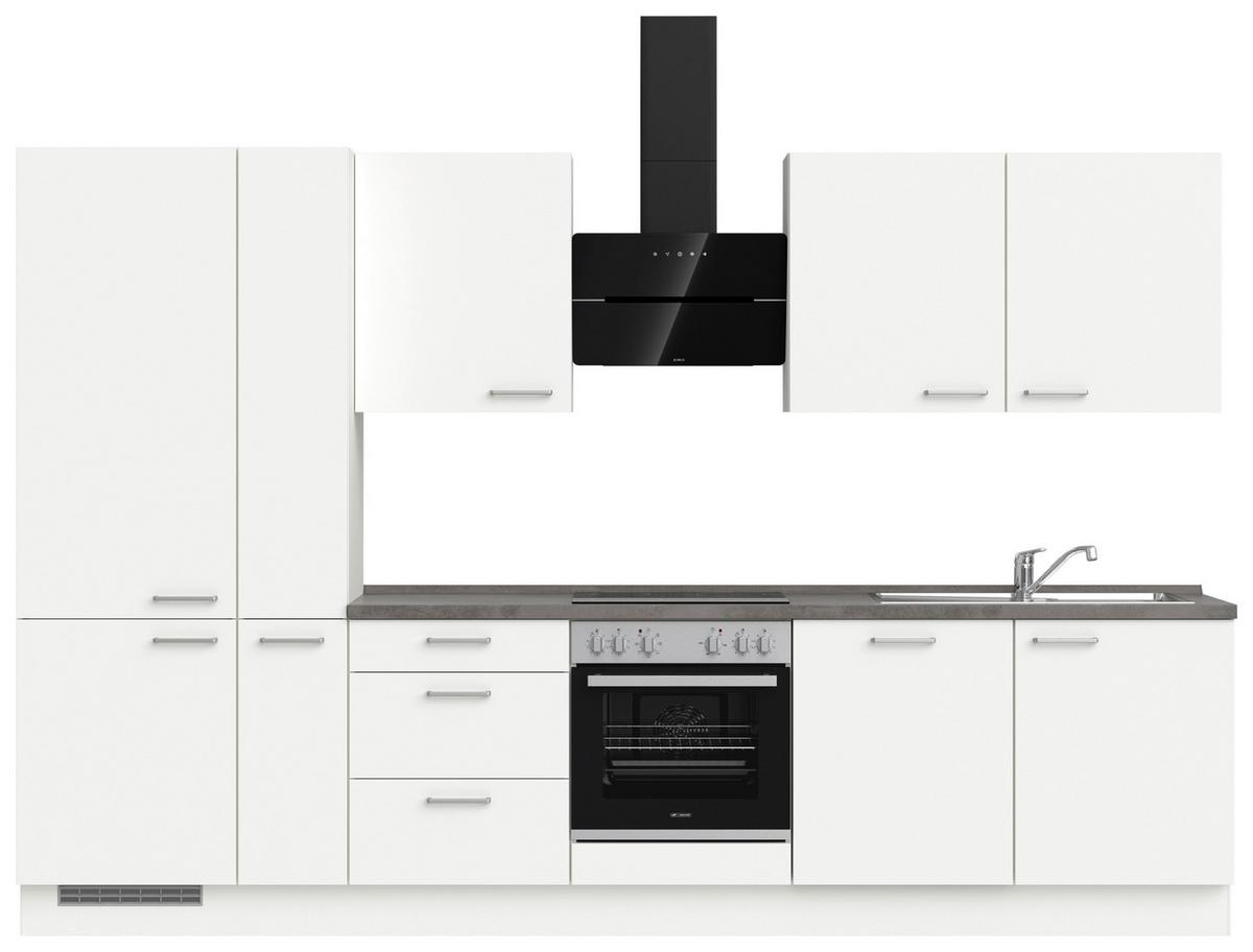 KÜCHENLEERBLOCK TOUCH HIGH - LINE, H11 LINKS - Weiß/Grau, MODERN, Holzwerkstoff (330cm) - Nobilia