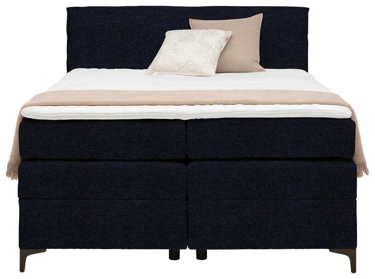 Boxspringová postel BARI 140/200, černá - černá, Konvenční, kov/textil (140/200cm) - Mömax