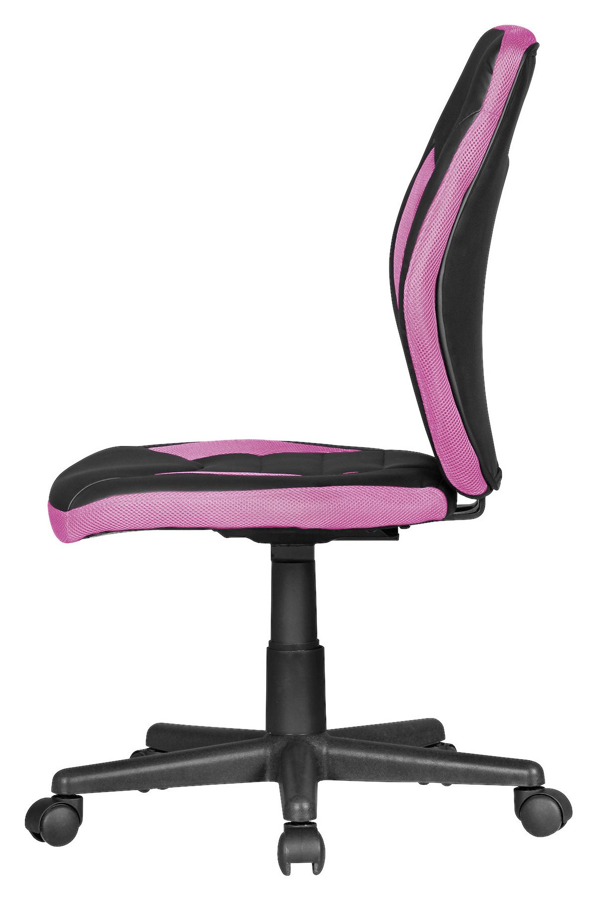 Otočná židle pro dítě Luan černá/růžová - pink/černá, Moderní, textil/plast (63/91/63cm) - MID.YOU