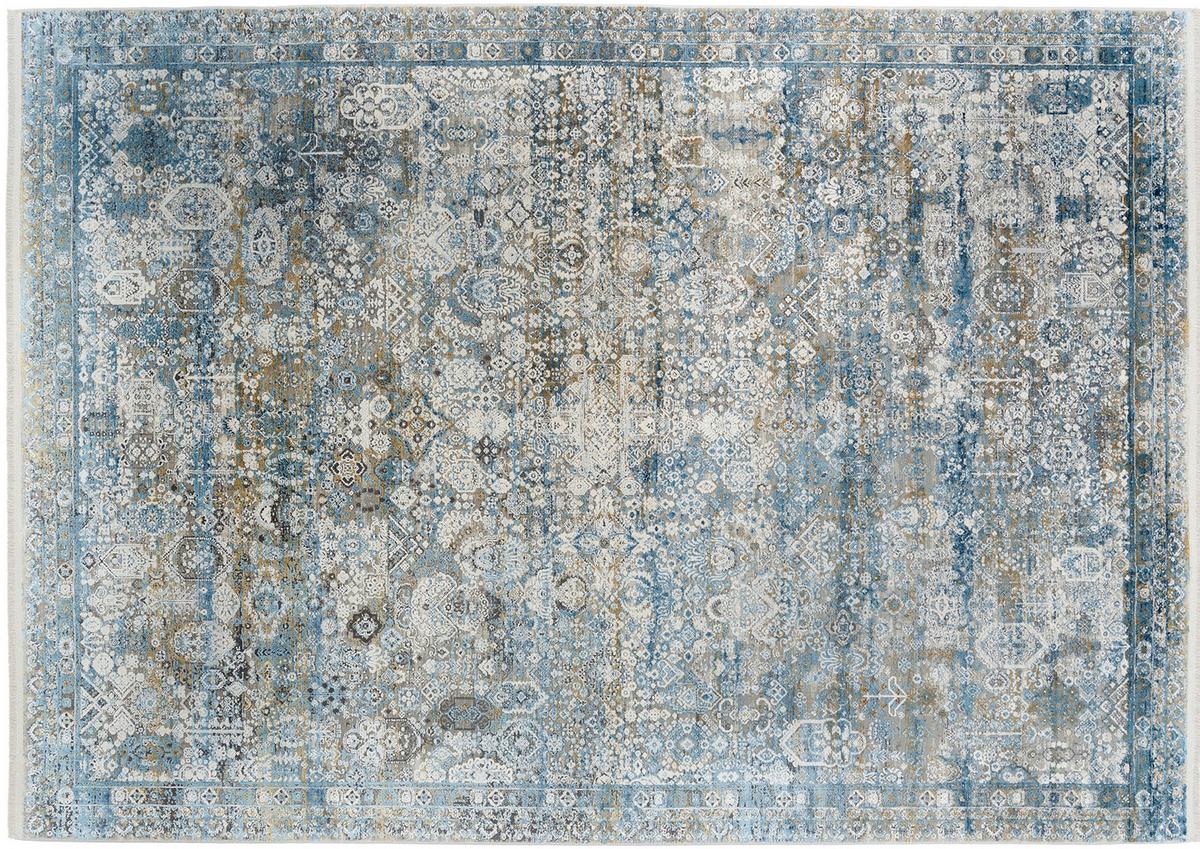 Webteppich Blau/Grau Toulon 67x130 cm - Blau/Grau, Design, Textil (67/130cm) - Dieter Knoll