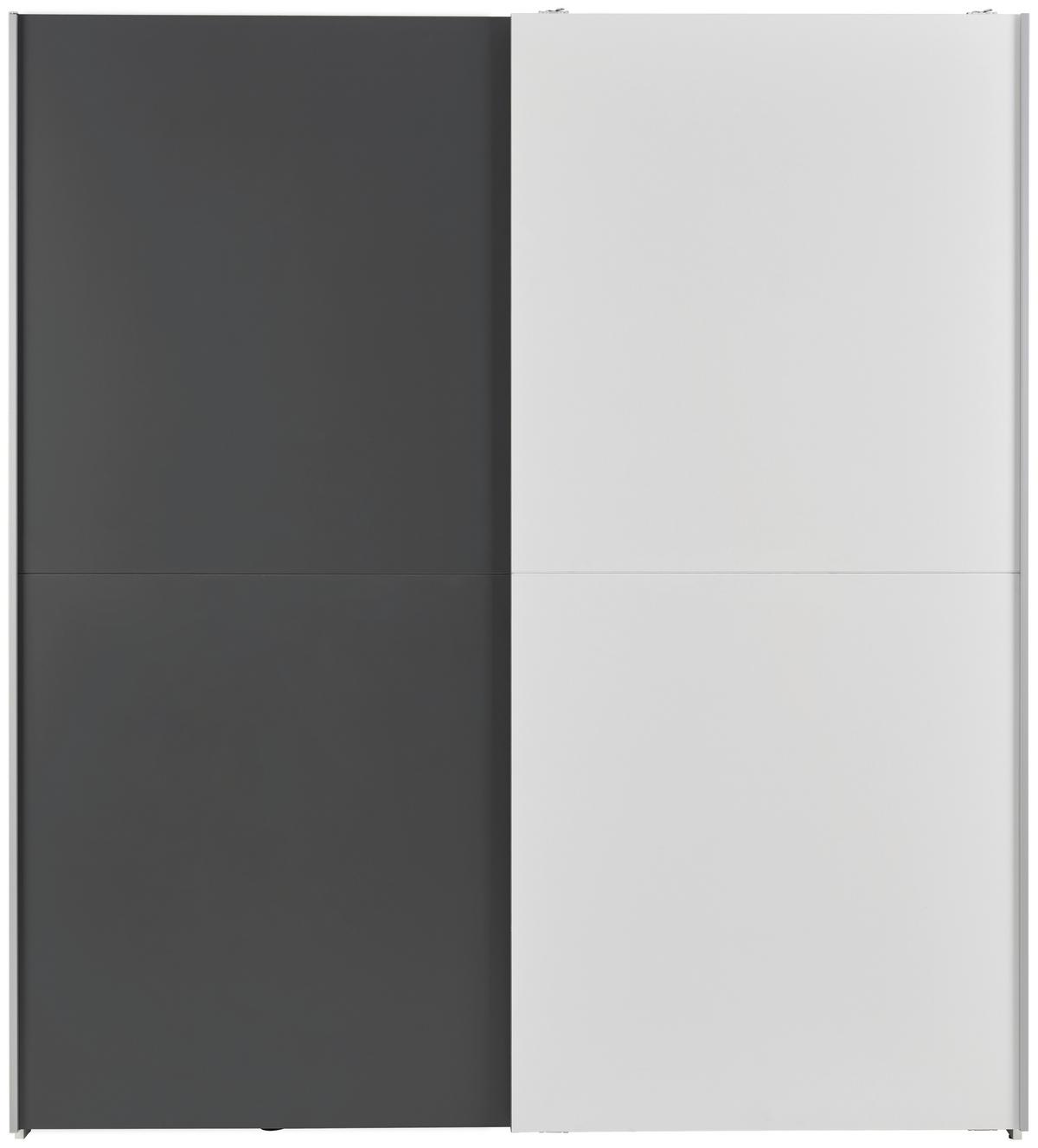 Tolóajtós Szekrény Time 170/190cm - grafitszürke/fehér, Basics, faalapú anyag (170/191/59cm) - Best Price