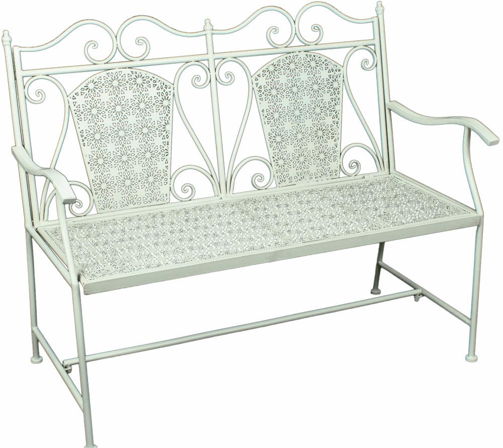 Gartenbank Stahl 2-Sitzer Lascar in Weiß - Weiß, Basics, Metall (120/95/48cm)
