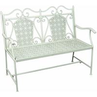 Gartenbank Stahl 2-Sitzer Lascar in Weiß - Weiß, Basics, Metall (120/95/48cm)