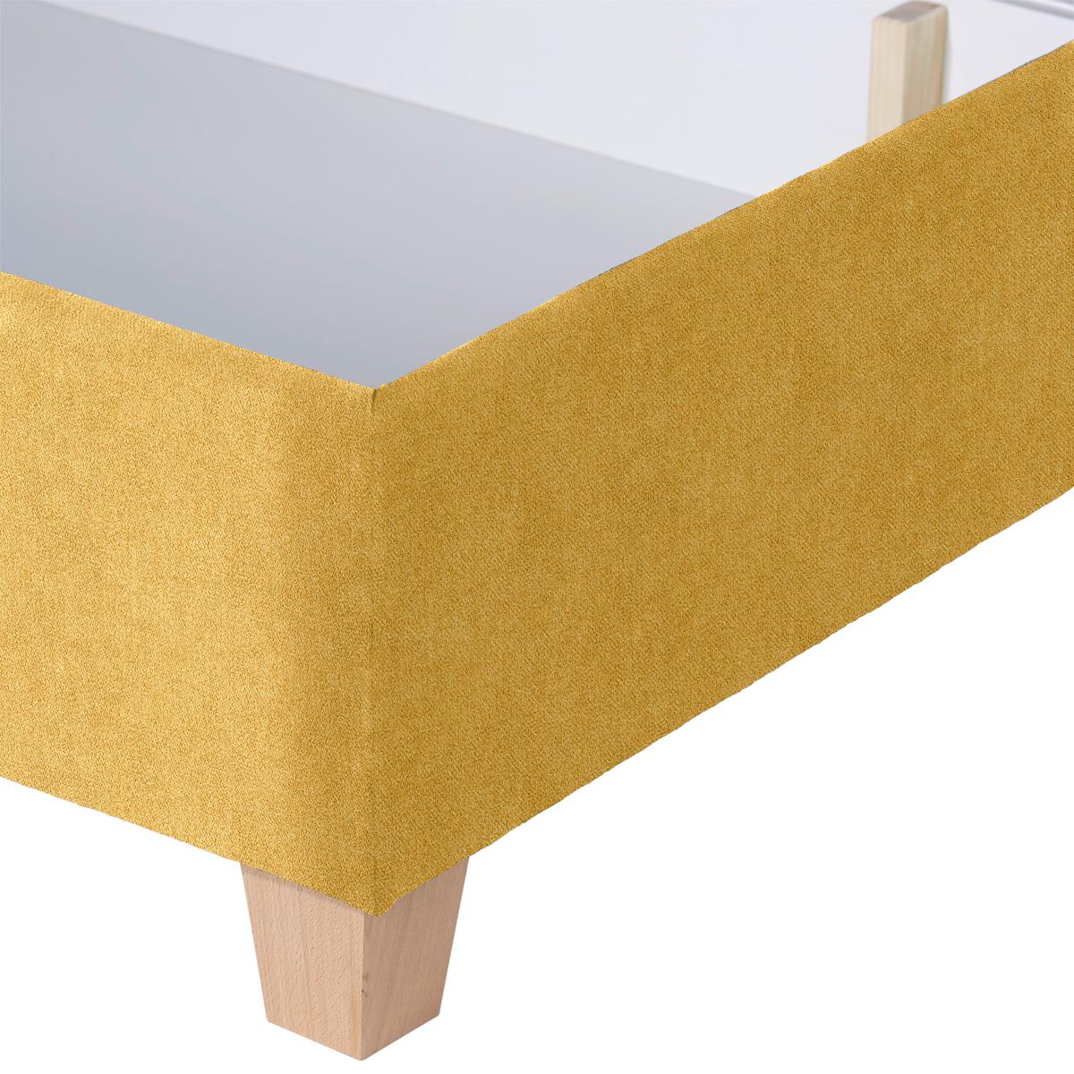 Polsterbett mit Bettkasten 160x200 Bellagio Gelb - Gelb/Buchefarben, KONVENTIONELL, Holz/Textil (160/200cm)