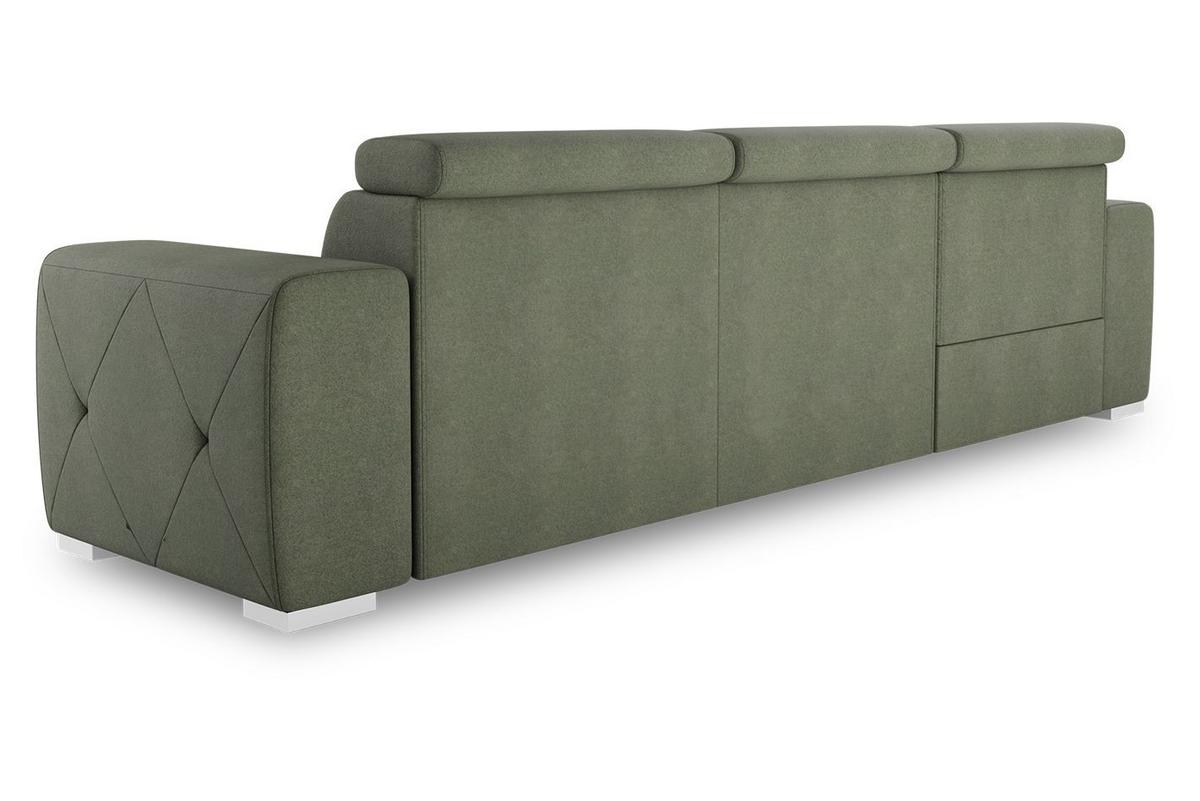 Ecksofa mit Schlaffunktion Madison Olivgrün 195x296 cm - Silberfarben/Olivgrün, Design, Textil (195/296cm) - MID.YOU
