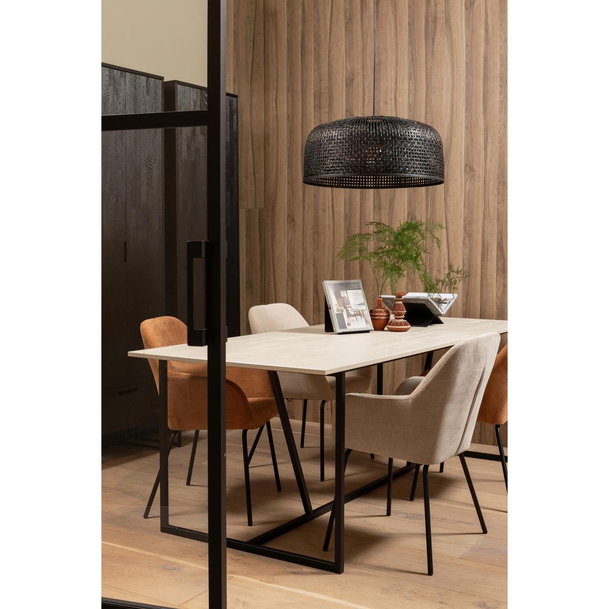 Esstisch Silas Schwarz/Hellgrau L: 220cm - Hellgrau/Schwarz, MODERN, Holz/Metall (220/90/75cm) - Livetastic