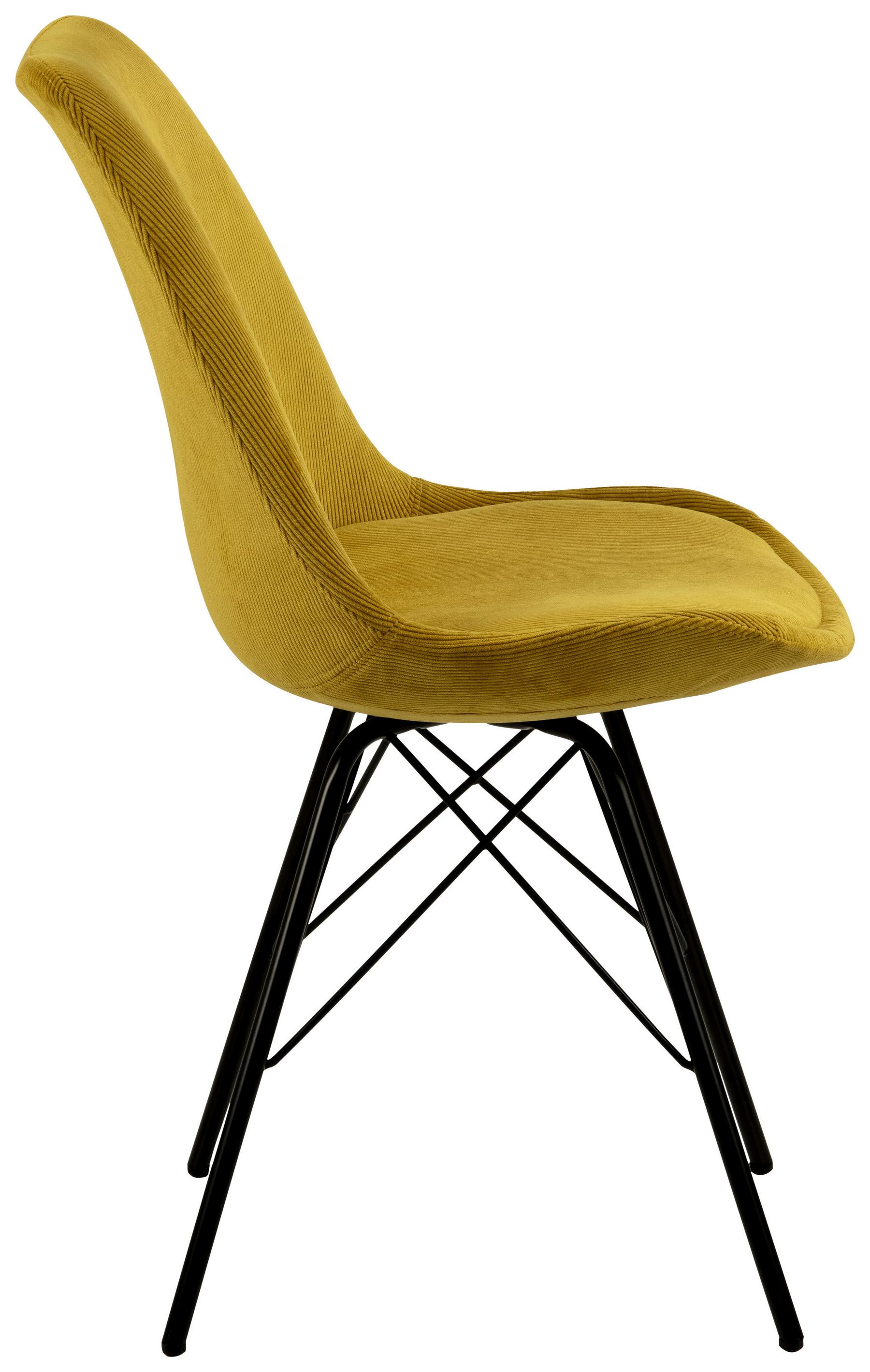 Gepolsterter Stuhl in Gelb mit ergonomischer Sitzschale