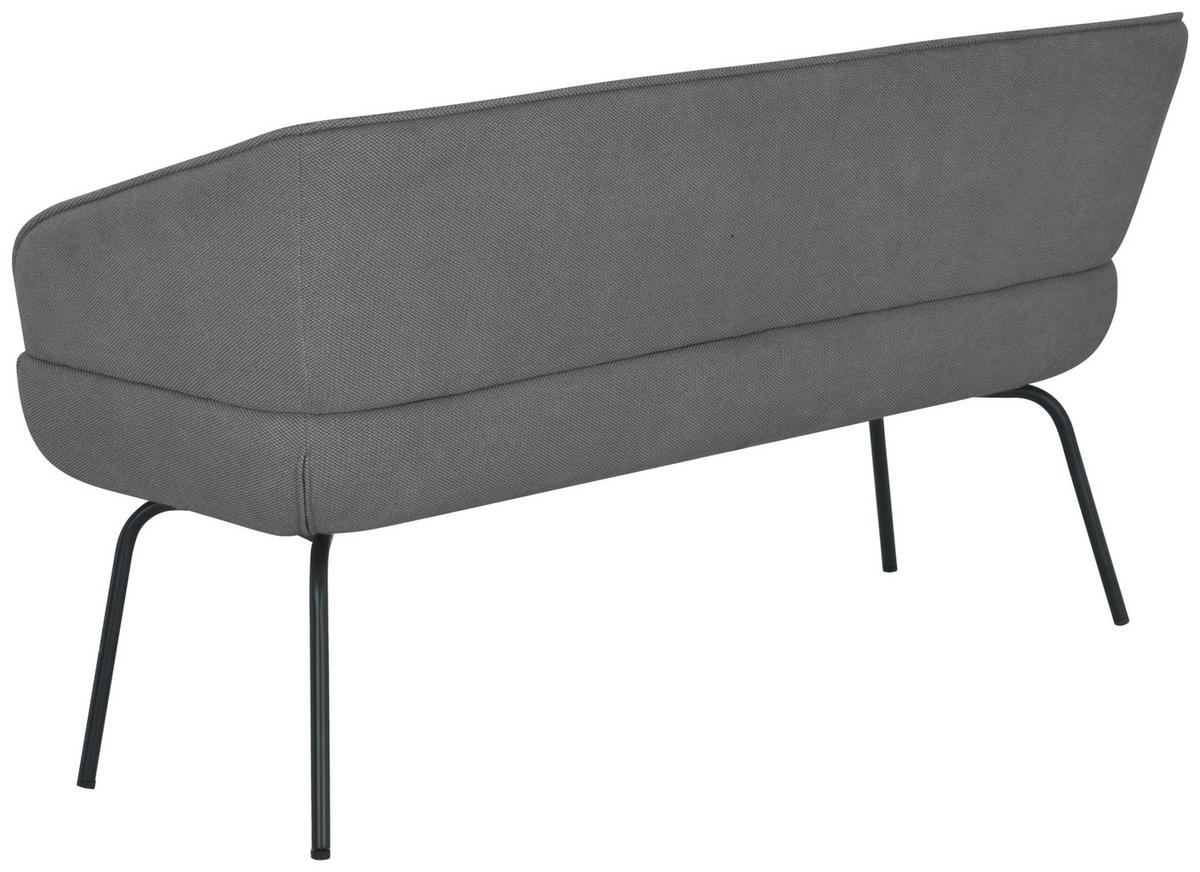 Sitzbank Serena Leinenoptik Grau, B: 160 Cm - Schwarz/Grau, KONVENTIONELL, Holz/Textil (160/87/62cm)