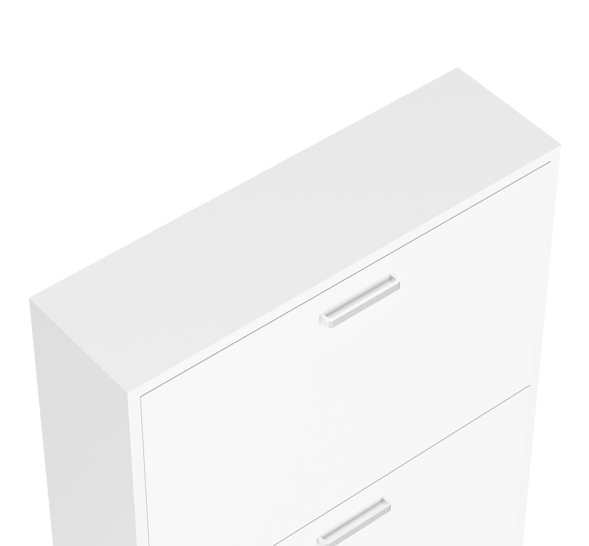 Schuhschrank Sulos Weiß B: 59 cm - Weiß, Design, Holzwerkstoff (59/144/17cm) - MID.YOU