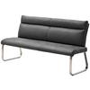 Sitzbank Mit Lehne Grau Rabea 180x98 Cm - Edelstahlfarben/Braun, Design, Textil/Metall (180/98/70cm) - Livetastic