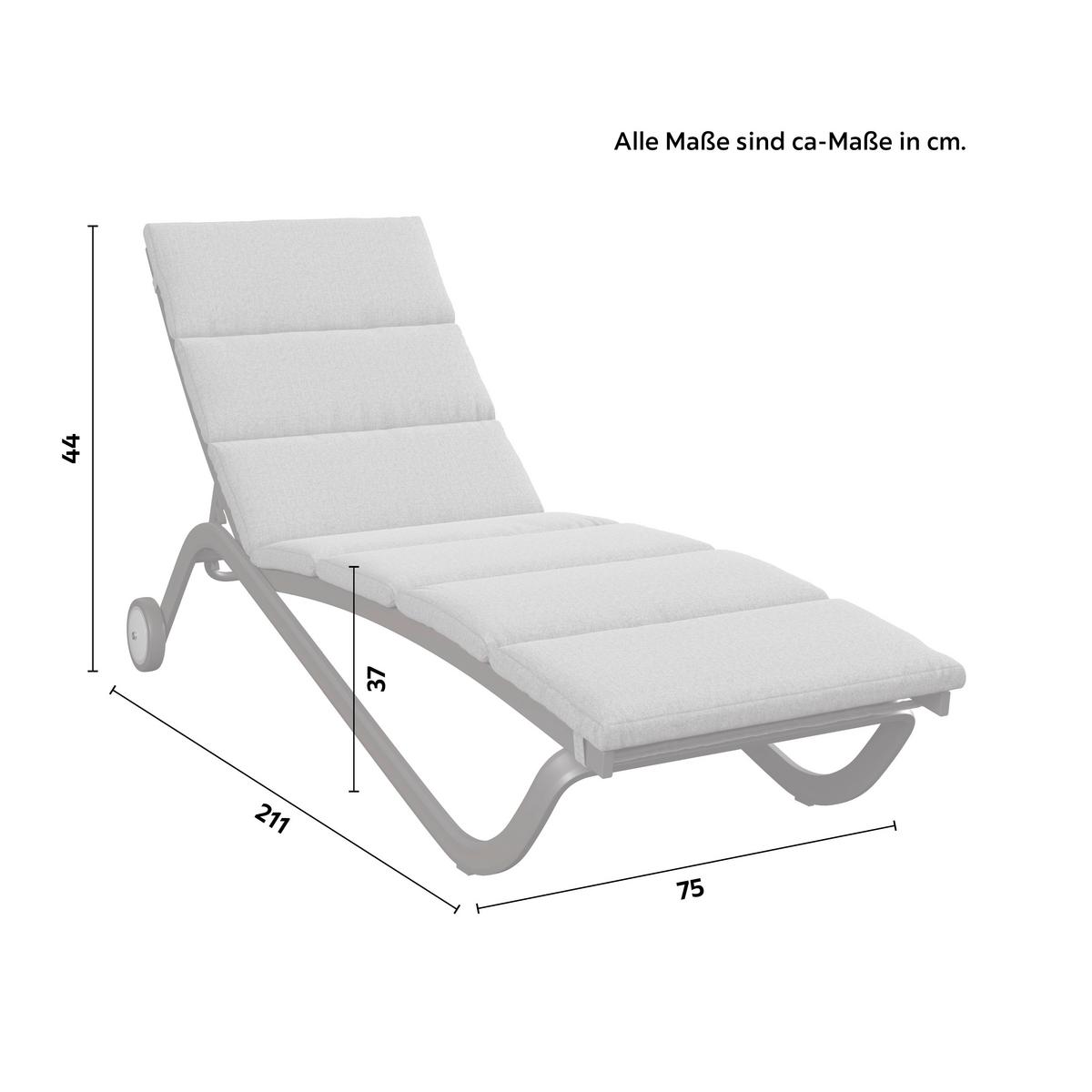 ZÁHRADNÉ LEŽADLO OTTI - sivá/antracitová, Basics, kov/textil (211/44/75cm) - Mömax