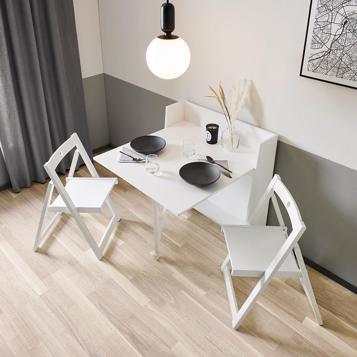 Jídelní set THEO bílá - bílá, Moderní, dřevo/kompozitní dřevo (85/83/85cm) - P & B
