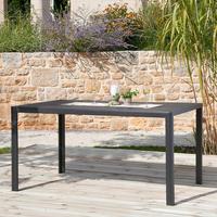Gartentisch Milano Aluminiumguss L 150cm - Dunkelgrau/Schwarz, MODERN, Kunststoff/Metall (150/74/90cm) - Beldano