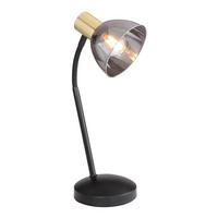 Tischleuchte 54305t - Schwarz/Bronzefarben, Design, Glas/Metall (18,5/18,5/41cm) - Globo
