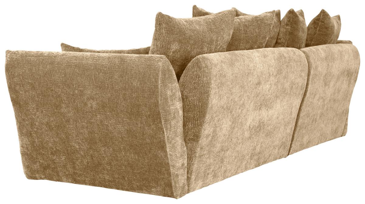 Univerzálna sedačka CAMMELLIO, sv.hnedá ženilka, 7 vankúšov - svetlohnedá/čierna, Modern, textil (296/75-95/189cm) - Mömax