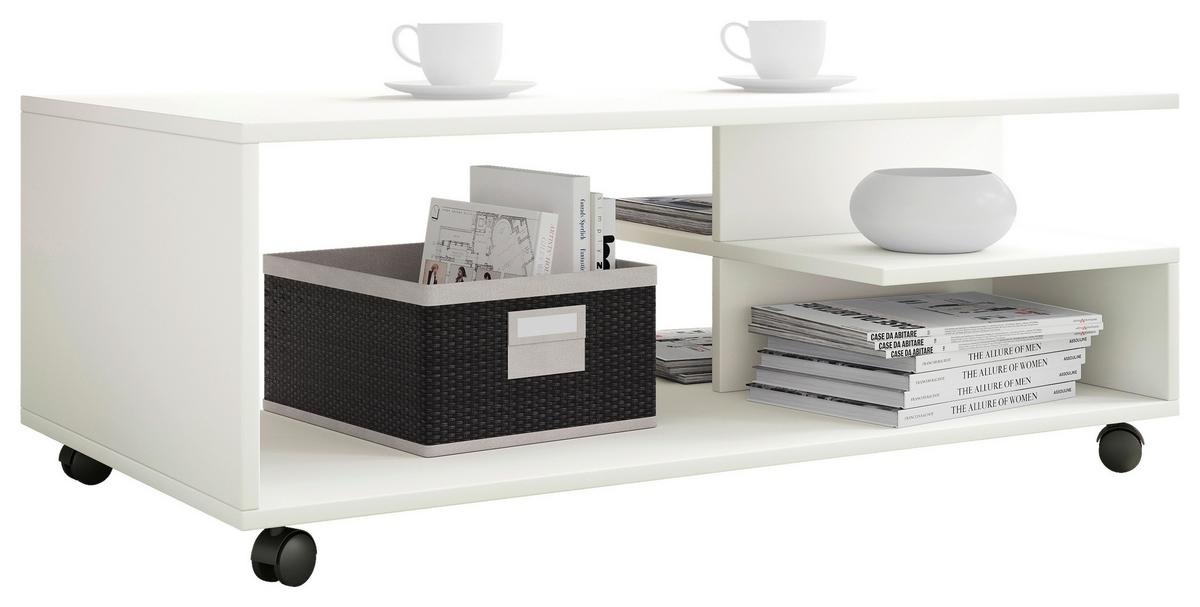 Couchtisch Stango Weiß L: 100 cm - Weiß, Design, Holzwerkstoff/Kunststoff (100/50/40cm) - MID.YOU