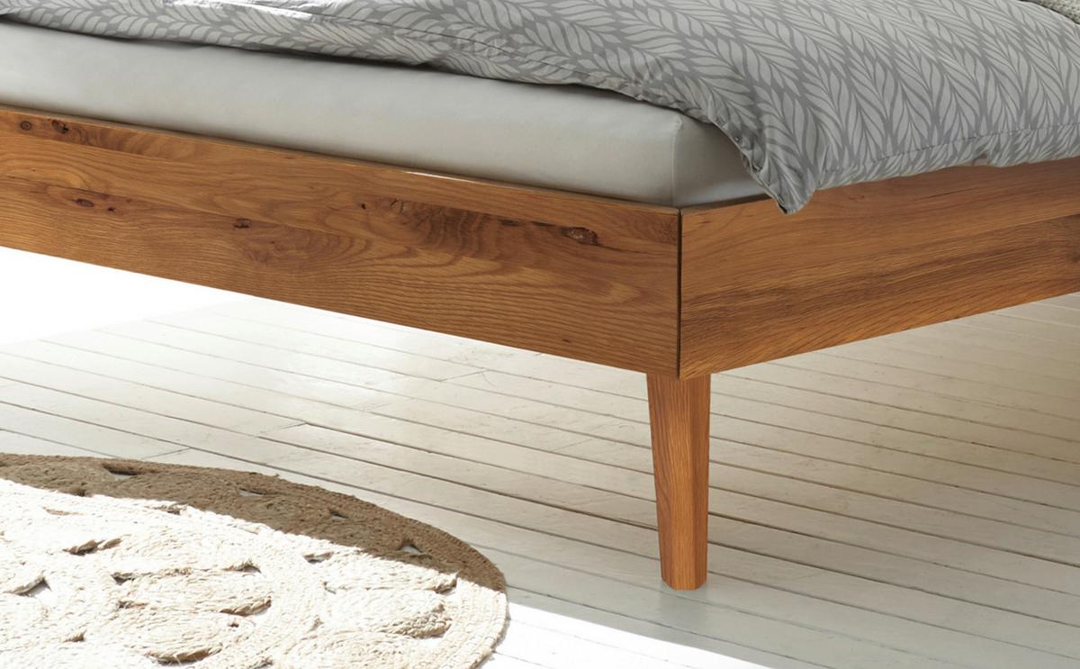 Bett Pesaro Mit Gepolstertem Kopfteil 160x200 - Wildeiche/Eichefarben, Design, Holz/Textil (160/200cm) - Hasena