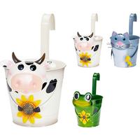 Akasztható Állatos Kaspó Állatos Kaspó - kékesszürke/fehér, Basics, fém