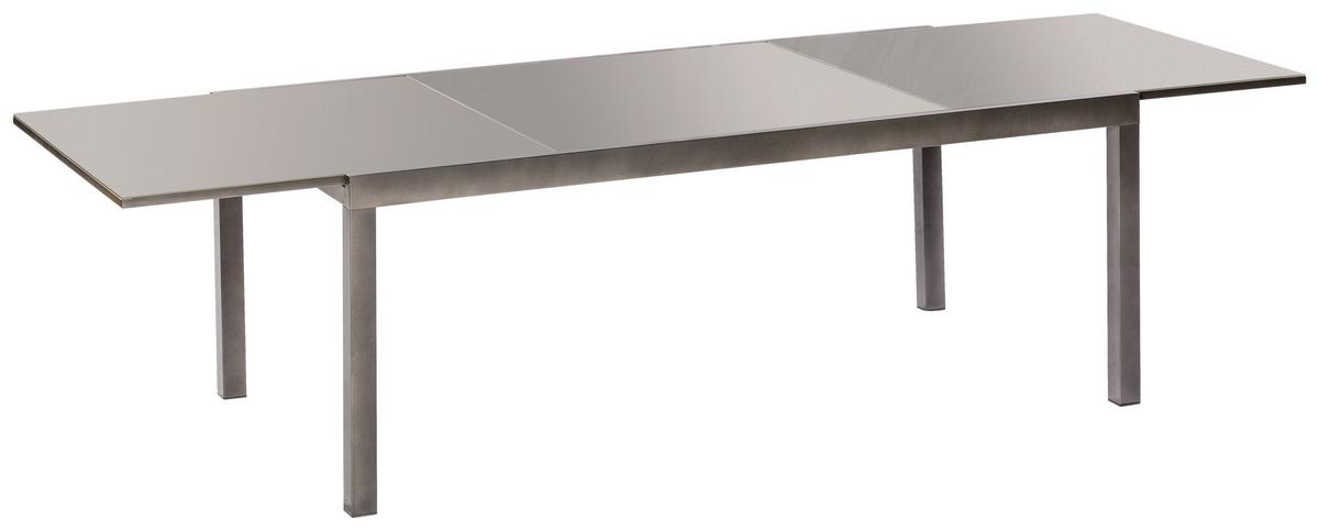 Gartengarnitur Marini 7-Teilig Marini aus Aluminium - Graphitfarben/Grau, KONVENTIONELL, Glas/Textil - Gardenson