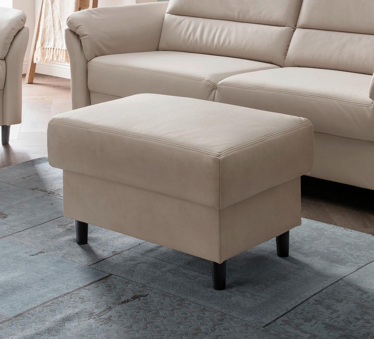 Hocker Cavoli, Beige B: 76 cm - Beige/Schwarz, MODERN, Textil (76/46/55cm) - Livetastic
