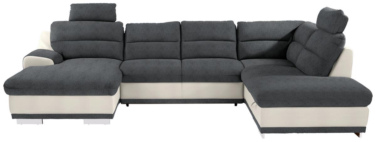 Sedacia súprava do U Seaside sivá / biela - sivá/biela, Konventionell, kov/textil (165/334/218cm) - Luca Bessoni