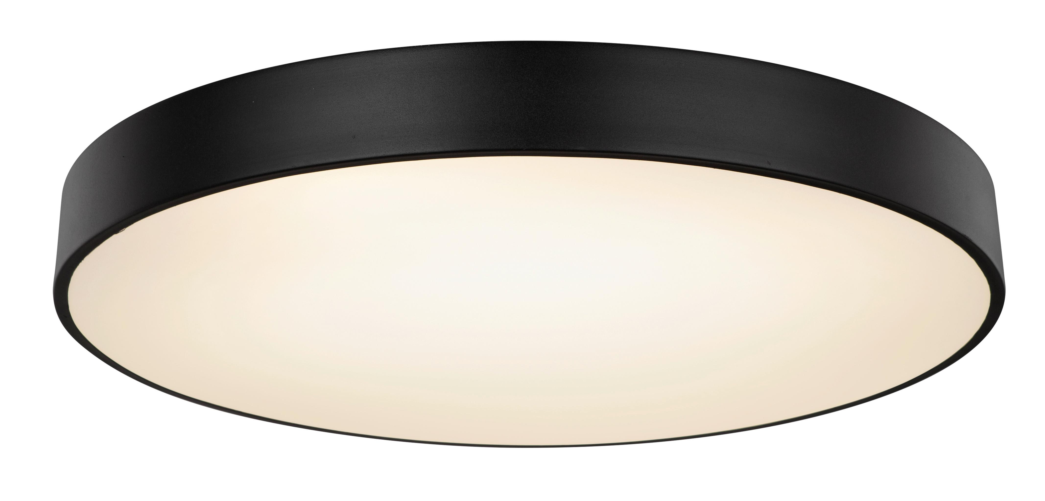 LED-Deckenleuchte Wiss Ø 60 cm mit Fernbedienung - Schwarz/Weiß, Basics, Kunststoff/Metall (60/10,5cm) - Globo