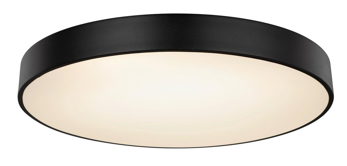 LED-Deckenleuchte Wiss Ø 60 cm mit Fernbedienung - Schwarz/Weiß, Basics, Kunststoff/Metall (60/10,5cm) - Globo
