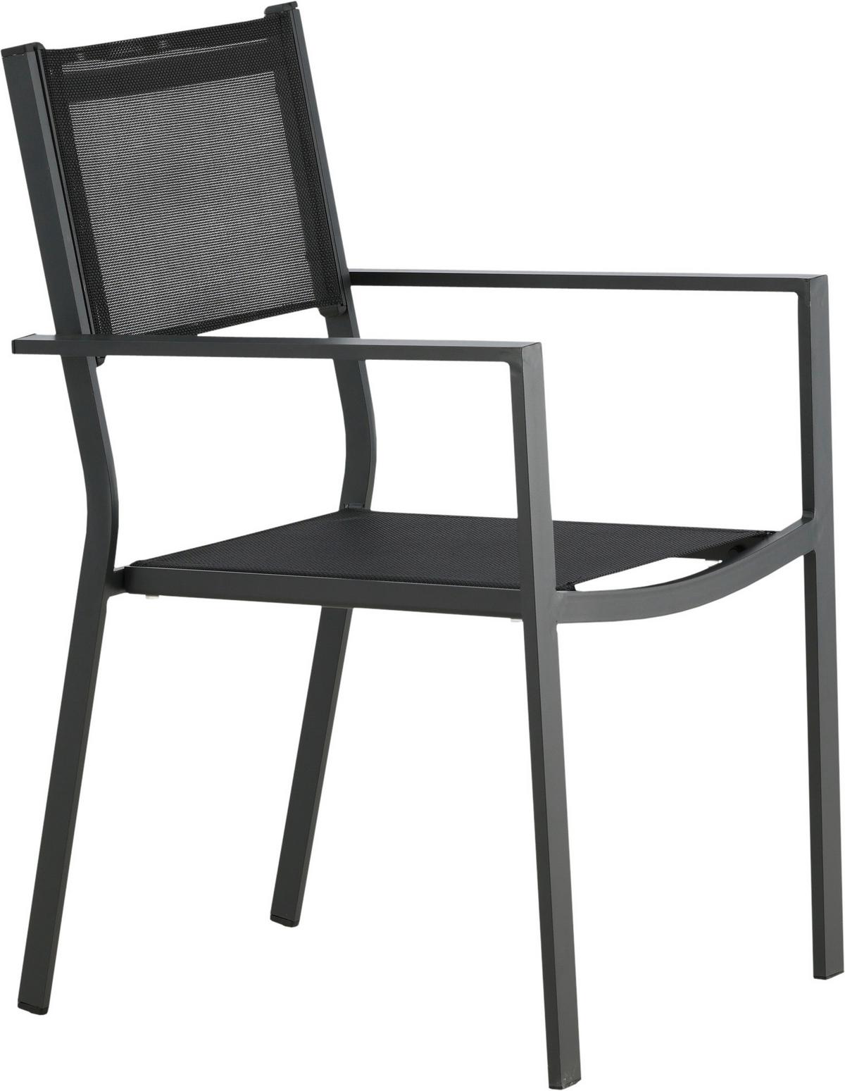 Stapelsessel Copacabana - Schwarz, KONVENTIONELL, Textil/Metall (56.5/88/61cm) - Gardenson