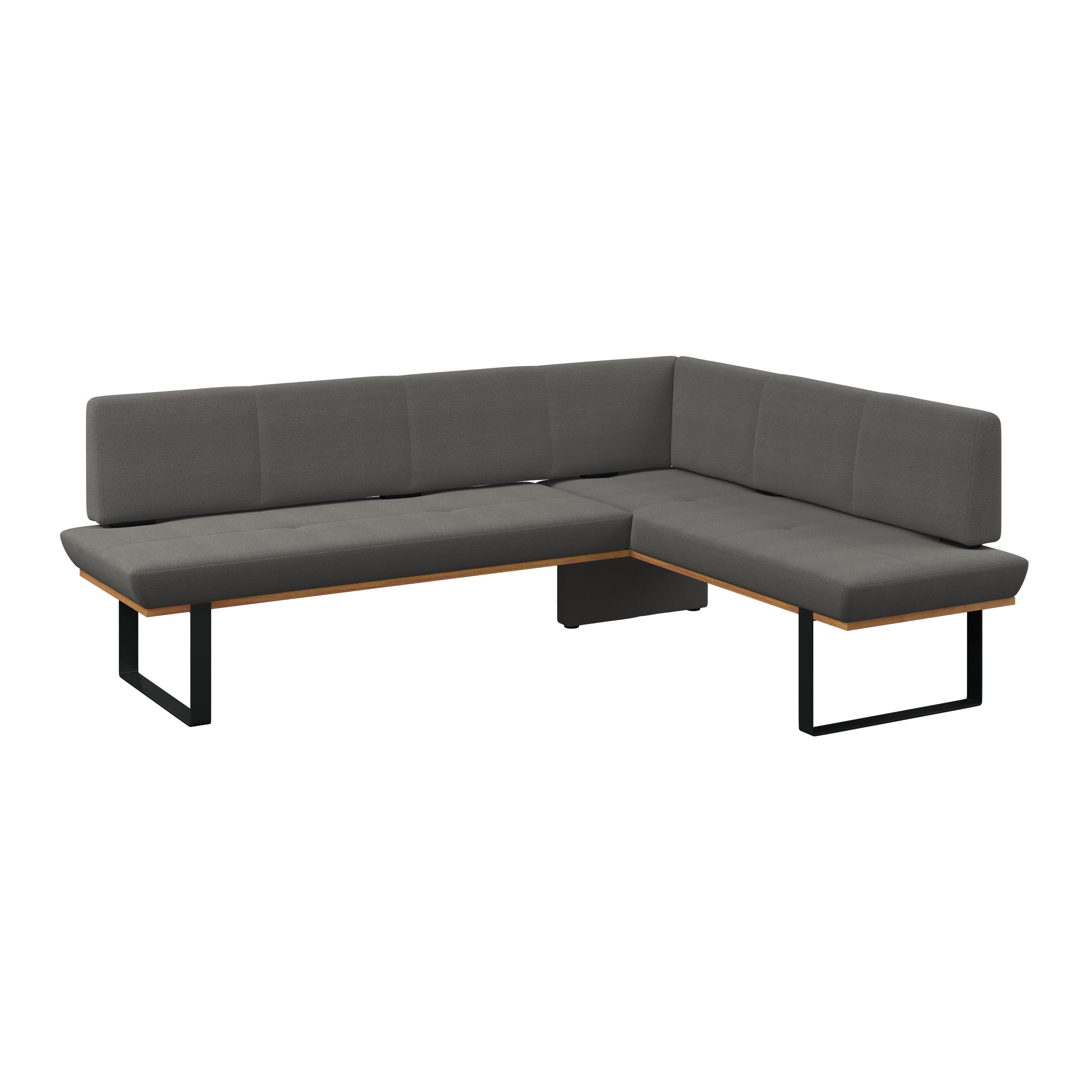 Eckbank Tristan Webstoff schwarz,S:245x195cm - Schwarz, MODERN, Holz/Textil (245/195cm) - James Wood