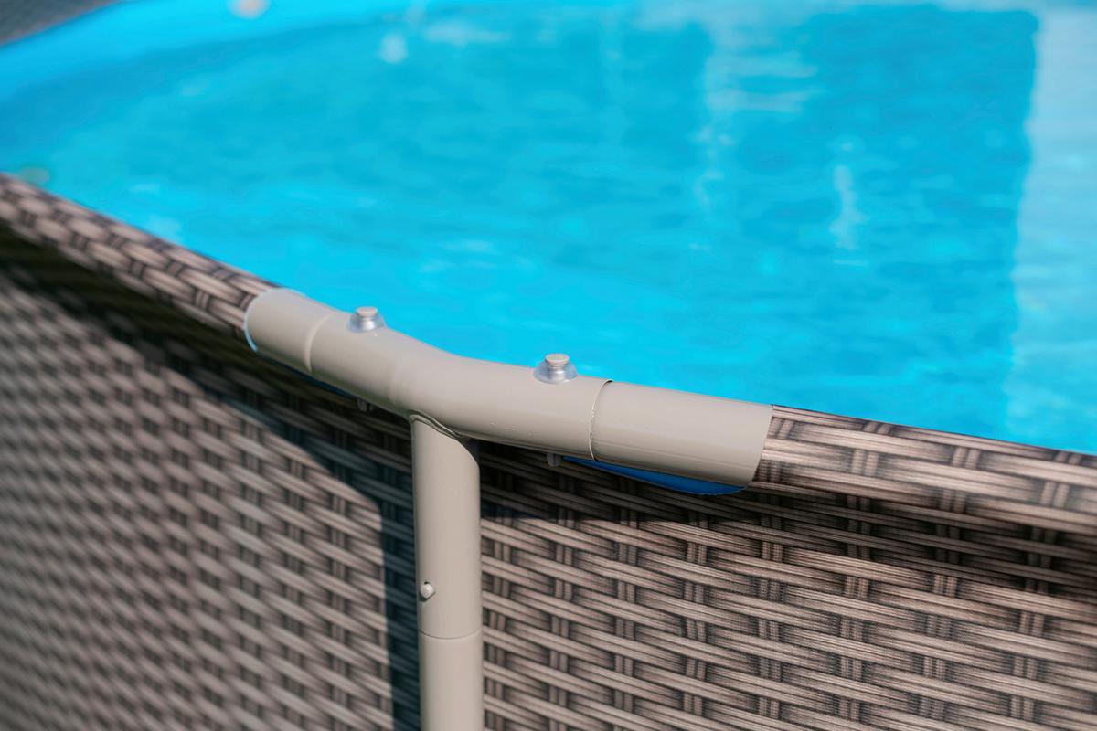 Pool, Kunststoff Braun, Rund D: 457 cm, inkl. Leiter+pumpe - Braun, KONVENTIONELL, Kunststoff (457/106cm)