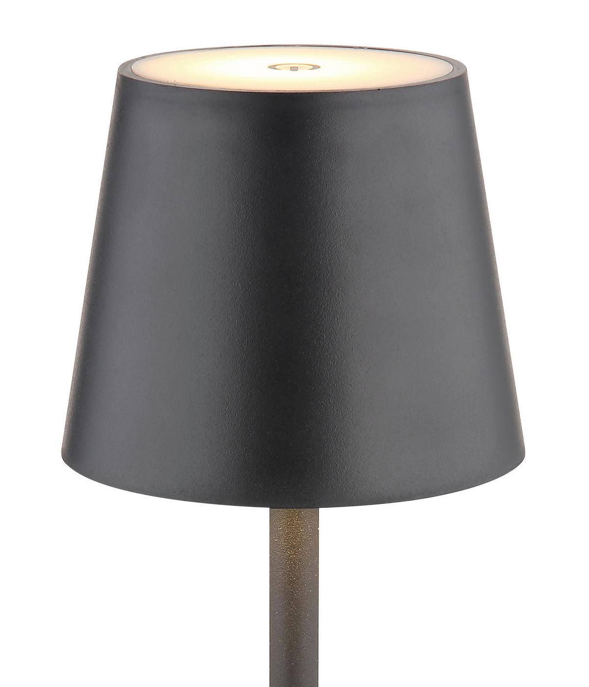 Akku-Tischleuchte 58438g 2 Höhen Montierbar - Opal/Schwarz, Kunststoff/Metall (10,6/36cm) - Globo