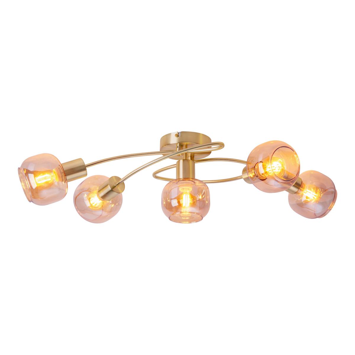 Led-deckenleuchte Libby - Messingfarben, Design, Glas/Metall (36/21cm) - Näve